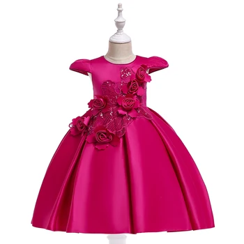 

2019 Floral Dress for Girls Cute Lace Ball Gown Girls Dress Sleeveless Solid Kids Dresses for Girls Shoulderless Costume Kids