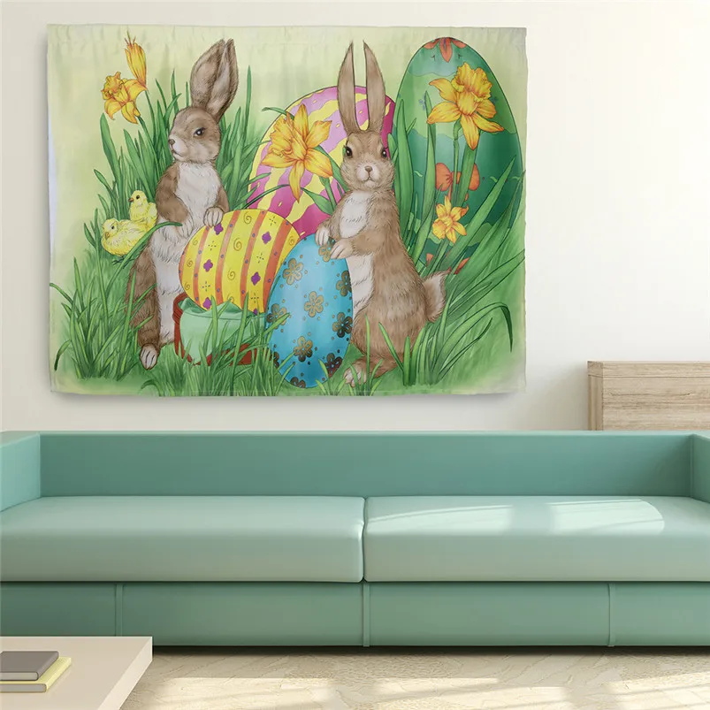 

Easter Decor Tapestry 200x130cm 1PC Cute Rabbit Easter Bunny Wall Hanging Beach Towel Art Tapestry Home Decor Tapestry 40O18