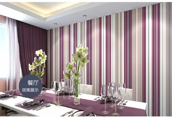 

Modern Vertical stripe improvement non - woven stripes wallpaper. Mediterranean living bedroom television background wallpaper