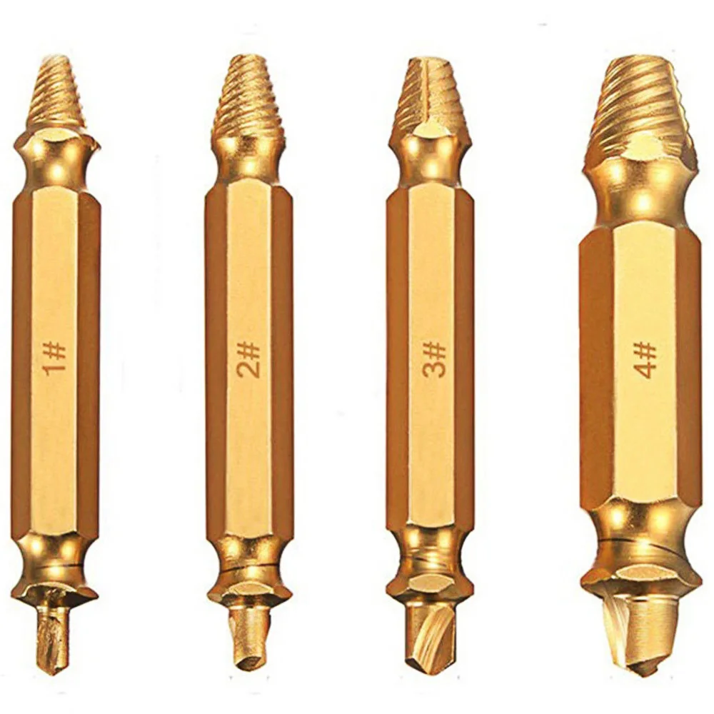 4 шт. поврежденный Винт экстрактор сверла руководство набор сломанный болт для удаления скорости, легко из зачищенного инструмента для удаления винтов 1#2#3#4# CA