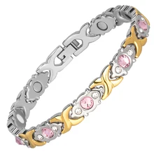 Дропшиппинг, женский браслет с кристаллами, нержавеющая сталь, энергия здоровья, магнитное модное ювелирное изделие, женские браслеты, подарок для девушек