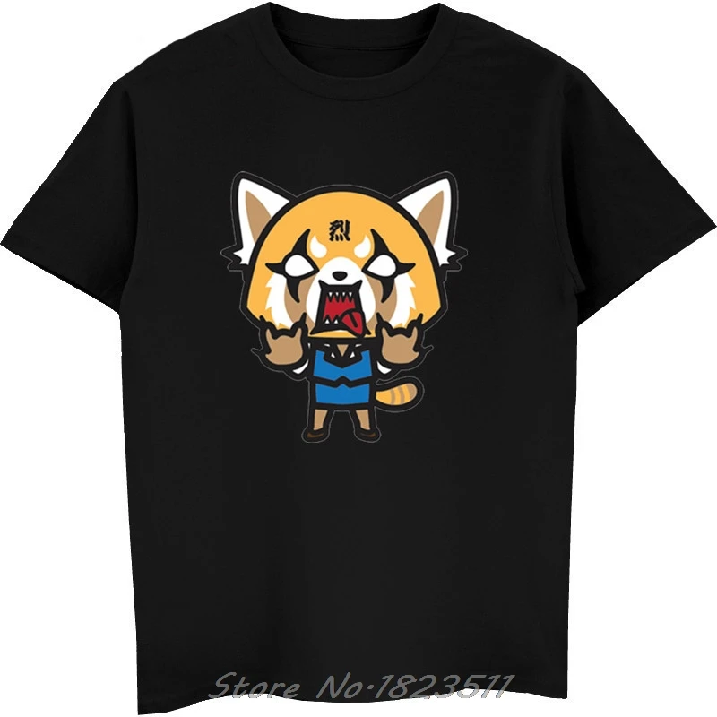 Летняя новая забавная футболка Aggretsuko Мужская модная футболка с рисунком Красной панды Retsuko Camisetas Hombre