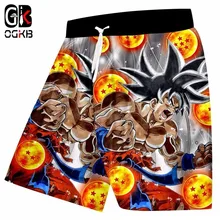 OGKB мужские брендовые шорты с забавным принтом Dragon Ball 3D пляжные шорты в повседневном стиле обшитые мужские шорты хип-хоп эластичные шорты для плавания с талией 5xl