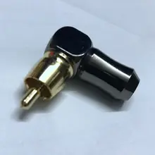 Лидер продаж 1 шт. латунные RCA под прямым углом 6,35 мм Штекер Аудио Видео разъем пайки адаптер мини-разъем