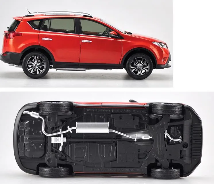 Высокое моделирование RAV4 Toyota SUV, оригинальная передовая Коллекция модели 1: 18 игрушечная машинка из сплава, литая металлическая модель