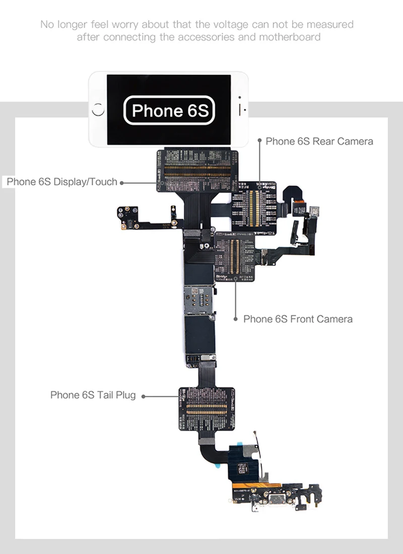 IBridge измерительный кабель для iPhone 6, 6 P, 6 S, 6SP, 7, 7, P, 8, 8 P, X, материнская плата, контактное сопротивление, напряжение, сигнал, тест, удлинитель, ремонт