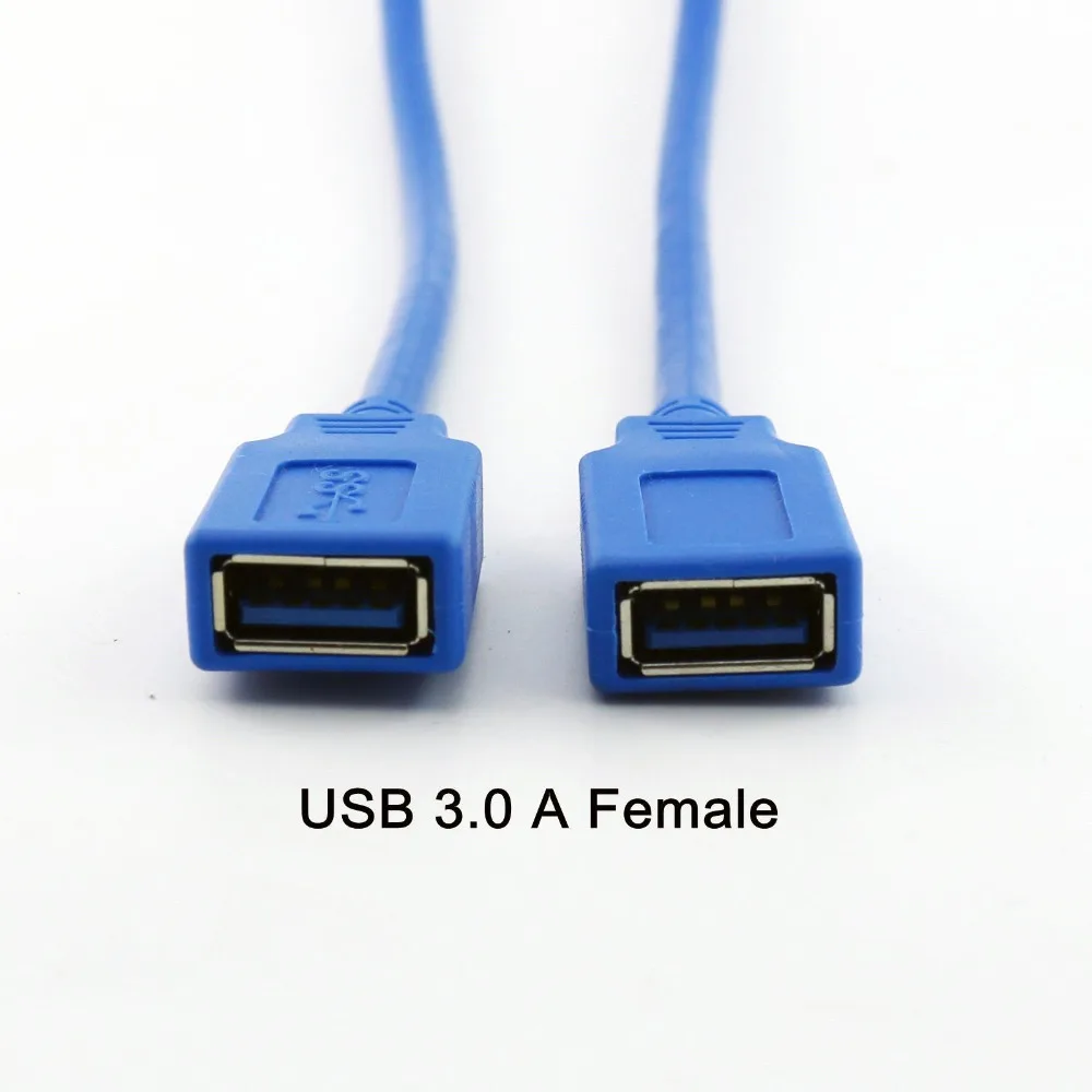 10x USB 3,0 A Женский к USB 3,0 A женский разъём Женский переходник с удлинителем Кабель-адаптер Шнур 1FT/30 см синий