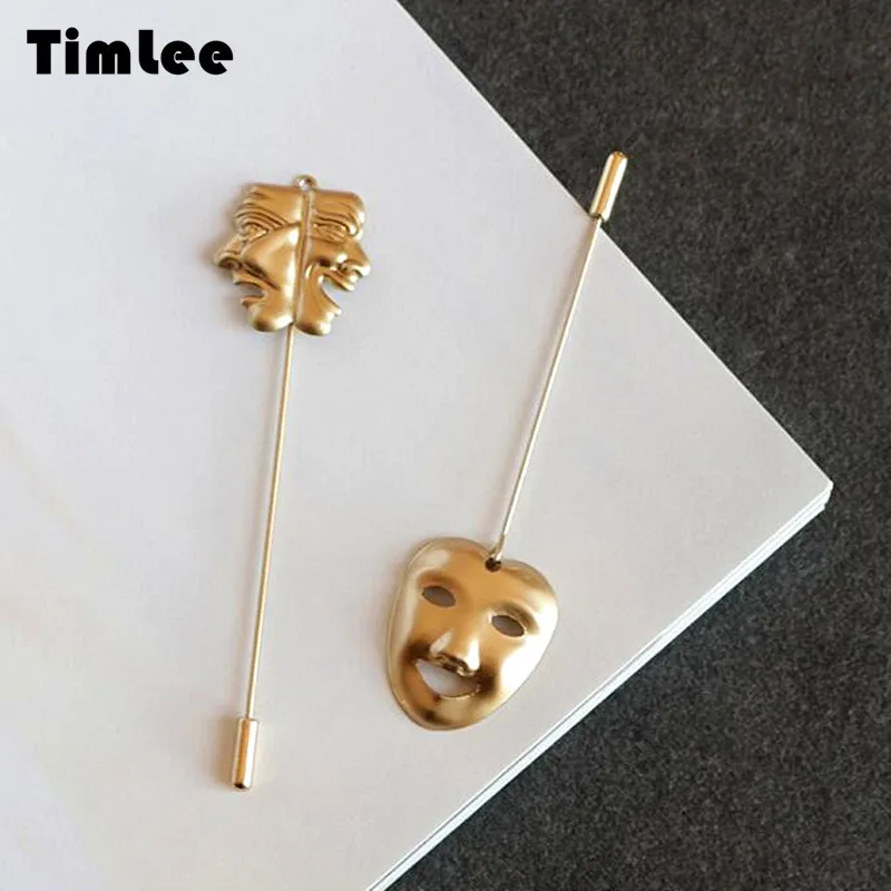 

Timlee X086 Free shipping Hyperbole Design Face Mask Brooch Pins,Fashion Accessories Wholesale