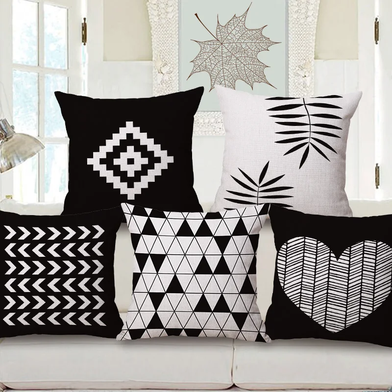 nordic decorative pillows case black and white cushion cover heart geometric couch cojines printed diamond sofa - Black And White Decorative Pillows nordic decorative pillows case black and white cushion cover heart geometric couch cojines printed diamond sofa - Black And White Decorative Pillows