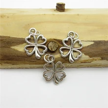 100PCS (17*13mm )Antique Silver leaf Charms pendant fit European bracelet made diy Pendants for jewelry making