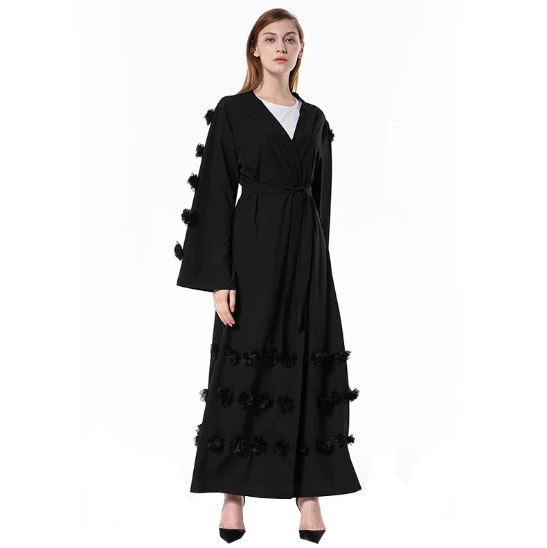 Abaya 2018 Дубайский Мусульманский платье Абая для женщин Повседневное с длинным рукавом плюс размер ислам ic одежда ислам Moslim Jurken открытый