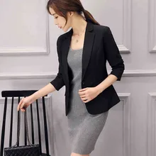 Однобортный Женский приталенный Блейзер модный Повседневный Плюс Размер 3Xl 4Xl женские весенне-Осенние костюмы и куртки для работы Ma120