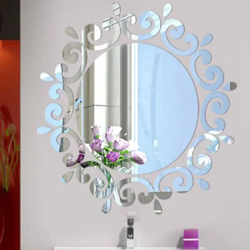 3D стереоскопическое Зеркало С Туалетным входом настенные наклейки с декоративной спальней кухонного декора гостиной современные пластиковые DIY