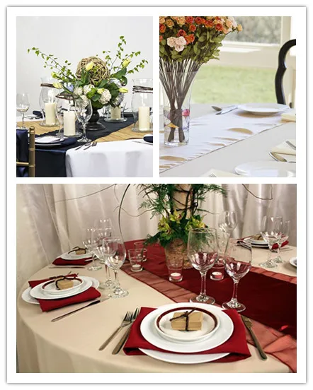 20 шт. бордовые 1" x 108" элегантные атласные скатерти для свадебной вечеринки украшение для банкета