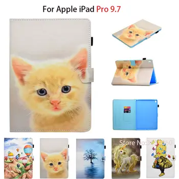 

Case For iPad Pro 9.7" Cover PU leather For Apple iPad Pro 9.7 inch 2016 Stand Shell Fashion High Quality Painted Flip Case