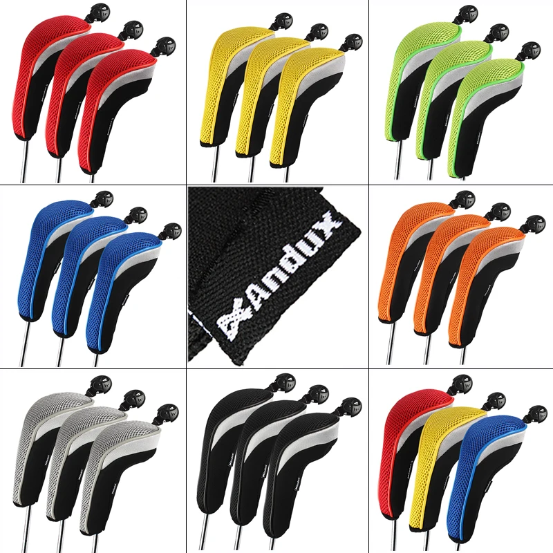 3 قطعة/المجموعة Andux غطاء رأس نادي غولف قابلة رقم HeadCovers حماية مجموعة إكسسوارات الغولف 3 قطعة/المجموعة Andux غطاء رأس نادي غولف قابلة رقم HeadCovers حماية مجموعة إكسسوارات الغولف