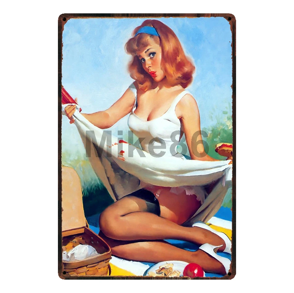 

[ Mike86 ] Pin up Dress Sexy Metal Tin Sign Gift Wall Posters ART Painting Bar Craft Decor 20*30 CM SL-9077