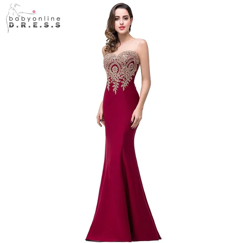 Real-Photo-4-Color-Sexy-Mermaid-Prom-Dresses-2016-Sheer-Neck-Appliques-Sleeveless-Formal-Prom-Evening