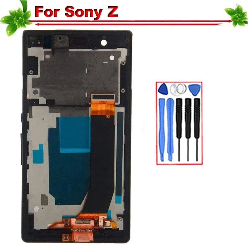 

for Sony Xperia Z LCD Display Touch Screen Full Assembly Replacement With Frame for SONY Z L36h L36i C6606 C6603 C6602 C6601