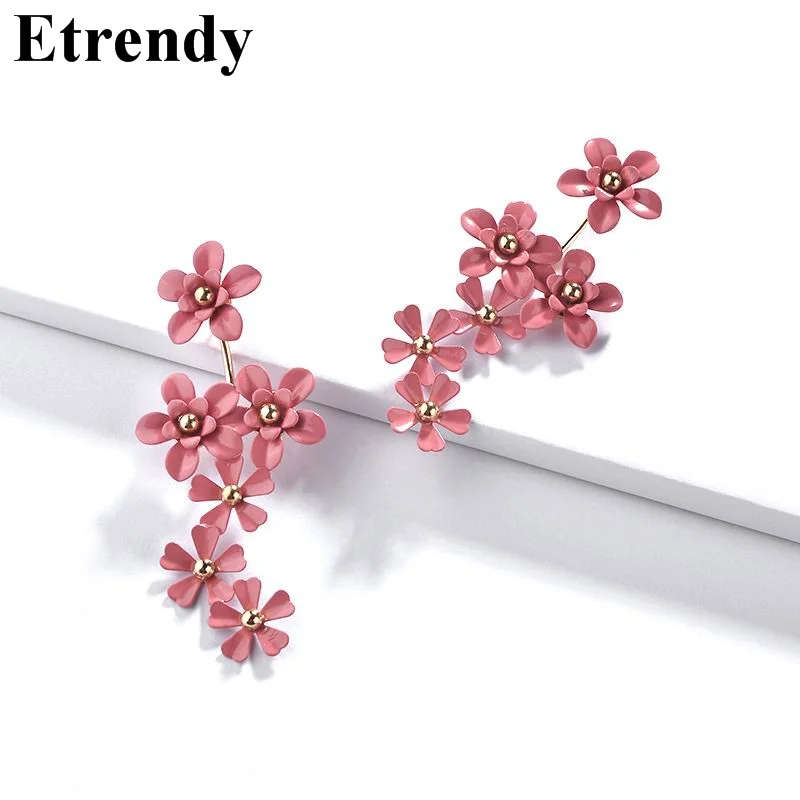 

Multi Layers Flower Drop Dangle Earrings For Women 2019 Fashion Jewelry Personality Pendientes Candy Colors Handmade Gifts