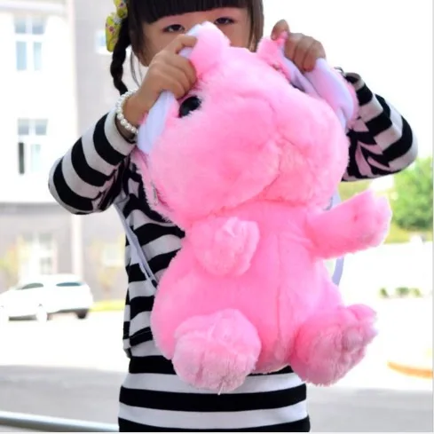 

WYZHY Cartoon plush backpack big ear rabbit kindergarten student bag backpack cartoon animal children plush toy