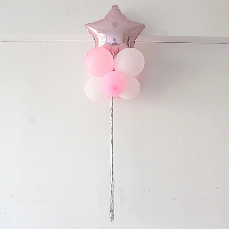 

1M Wedding Decorated Bright Silk Rain Balloon Birthday Party Star&Balloon&Silver Pull Silk For Background Wall Dec