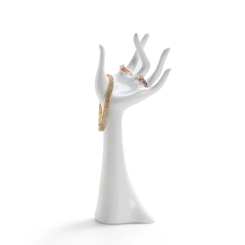  ANFEI New Resin Material Product Hand Shape Jewelry Display Stand For Ring Showcase Pendant Necklac