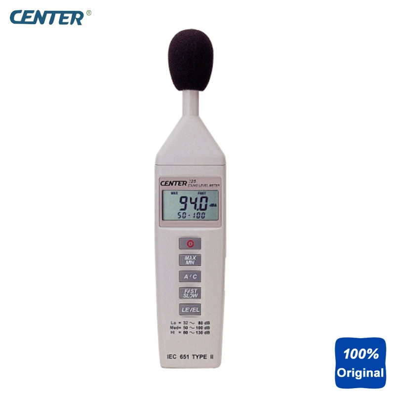 Компактный измеритель шума уровня звука с разрешением 0,1 дБ центр-325