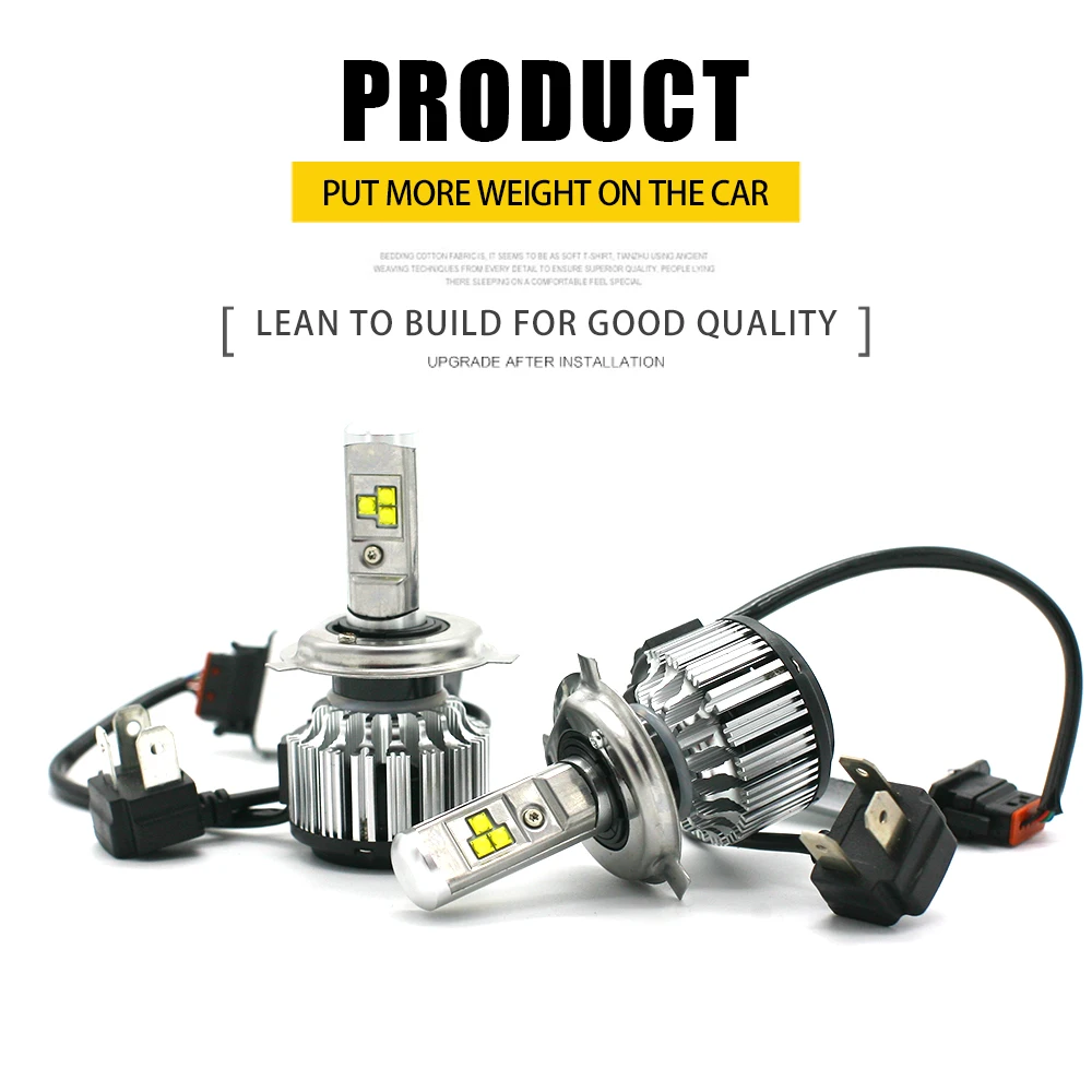 JGAUT T7 TURBO H4 Автомобильный светодиодный фары H7 H1 H3 H11 880 H13 9005 9006 9012 80 Вт 70 8000lm 6000 К