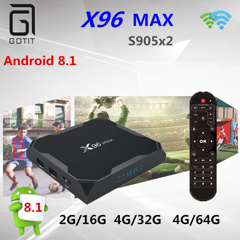 

New X96 MAX tv box android 8.1 Amlogic S905X2 Quad Core 4G/32GB 4G/64GB 4K bluetooth 4.0 Set Top smart tv box PK X96 mini