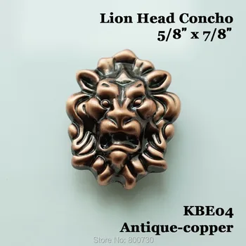 

(KBE04) 10pc Metal Concho Western Lion-head Concho Leathercraft Antique-copper
