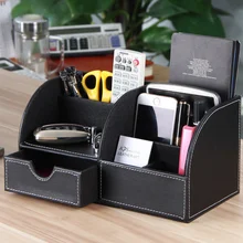 1 комплект 6 блоков держатель Мультифункциональный из искусственной кожи офисный стол Органайзер настольный канцелярский ящик для хранения ручки держатель поставки