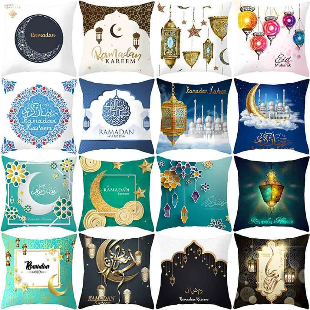 

Ramadan Festival printed cotton linen comfortable sofa decoration pillowcase car cushion cover home office pillow 45x45cm