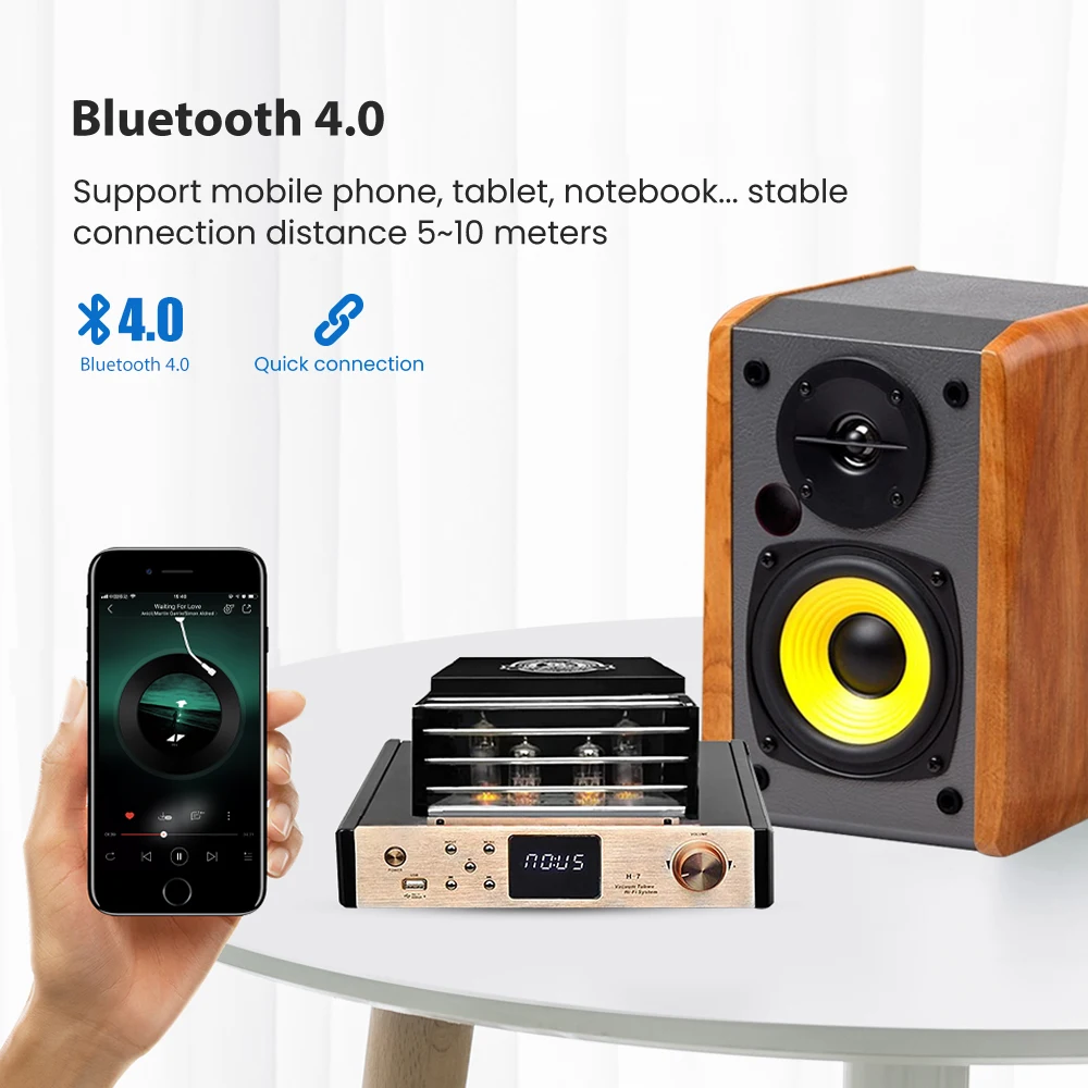 AIYIMA HIFI 6N13 6F1 трубка усилитель мощности 2 1 каналов Bluetooth 4 0 100Wx2 аудио трубчатый с
