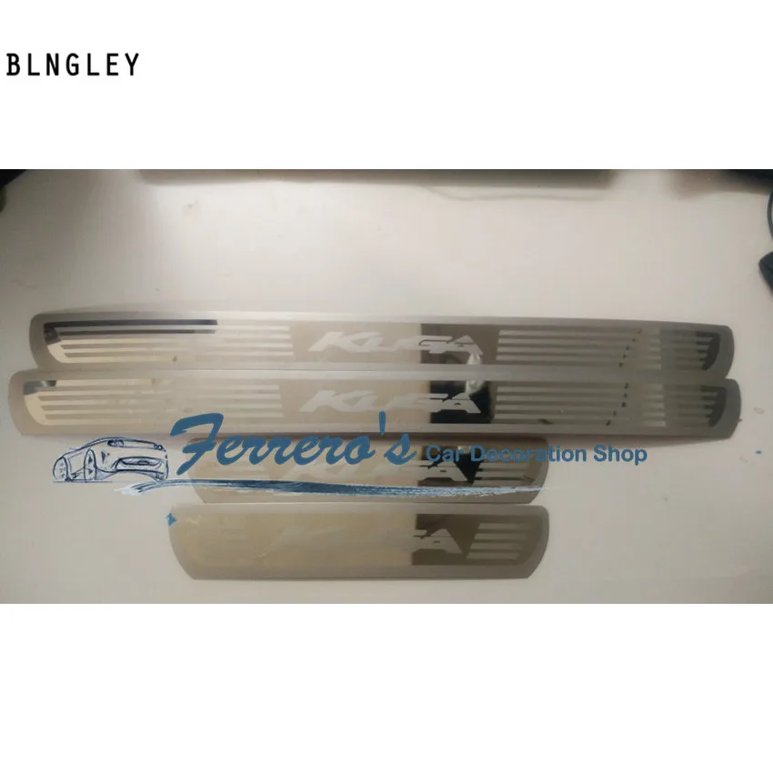 

Free shipping 4pcs/lot car stickers styling for 2013-2016 Ford KUGA ultra-thin Stainless Steel Door Sill pedal Scuff Plate