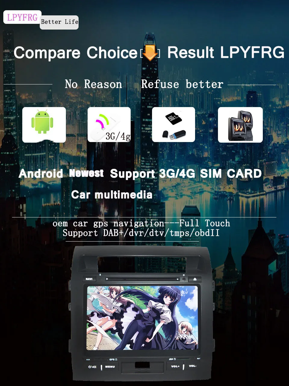 Flash Deal 4G RAM Octa Core Android 9.0 Car DVD Player for Toyota Land Cruiser LC200 2008-2013 GPS Navi Radio Bluetooth Remote FM radio 2
