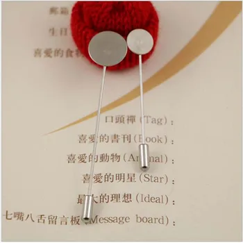 

Cheap 100Pcs/Lot 8cm Long Silver Colors Brooch Pin Handmade Corsage Making Brooch Straps Metal Accessories Advanced Brooches