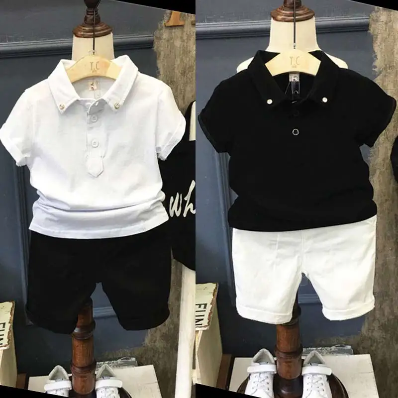 

Retail Children's wear boy summer suit 2018 new short-sleeved 2-3-4-5-6 years old children's T-shirt + shorts two sets of tide