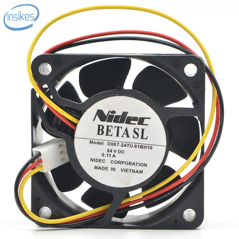 

D06T-24TU 61BH10 Inverter Cooling Fan DC 24V 0.11A 6025 6CM 60*60*25mm 3 Wires