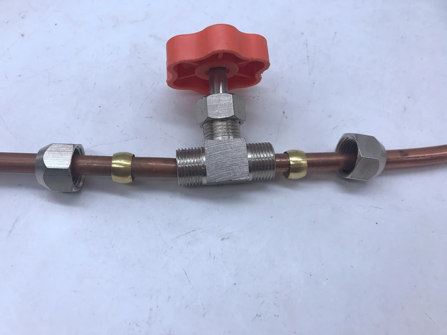 free shipping Copper tube joint ferrule needle valve gas flow