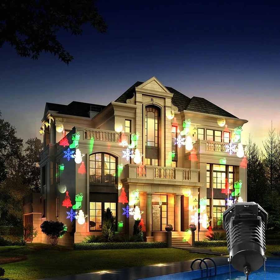 Tanbaby Рождество лазерный проектор огни 10 Сменные узоры открытый вечерние украшения партии Хэллоуин патио сцены