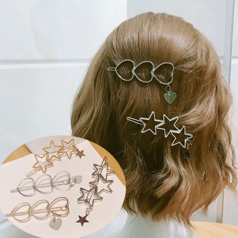 

Trendy Korea Hollow Star Hair Clips For Women Pentagram Hairpin Bridal Hair Styling Accessories For Women Girls Dropshipping