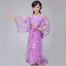 Chino de la Danza Popular Chino Tradicional Ropa Niños Princesa de La Dinastía Tang Hanfu Traje de la Danza para Niñas