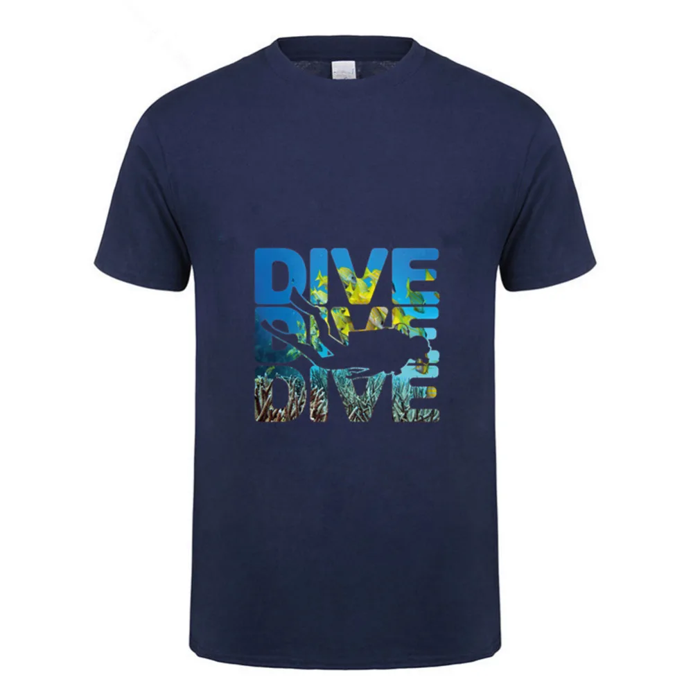 

New Design Man Printed T-Shirt SCUBA DIVER dive down flag Dive funny Black T Shirt Mens 2018 New brand Design Summer simple Tee