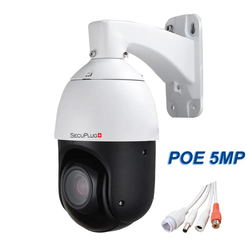 Камера безопасности POE 5 Мп PTZ IP мегапикселей 30-кратный зум Hisee P2P Аудио Микрофон IR