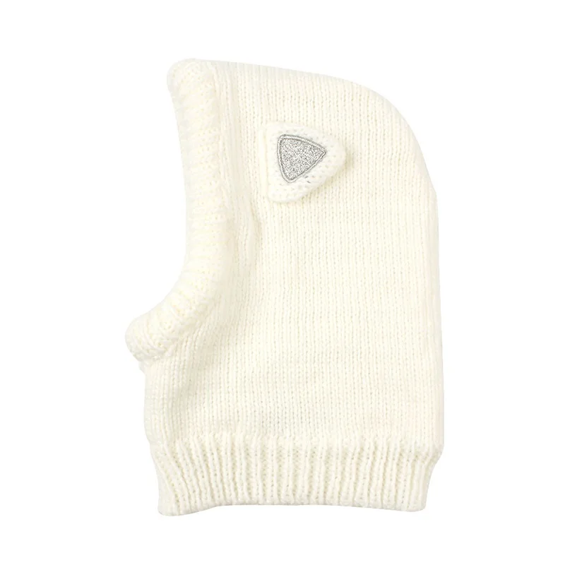 Warm Winter Baby Beanie Hat Cat Ears Knitting Children Hat For Girls Ear Fact Warm Baby Hat With Pompom Girls Clothing 1-5Years (4)