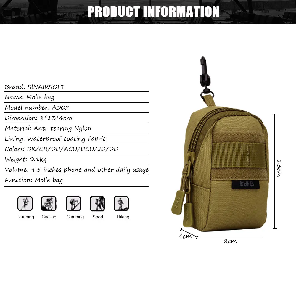 Male female nylon bag waist bag hung high quality wear-resistant vice package travel mobile phone accessories bag