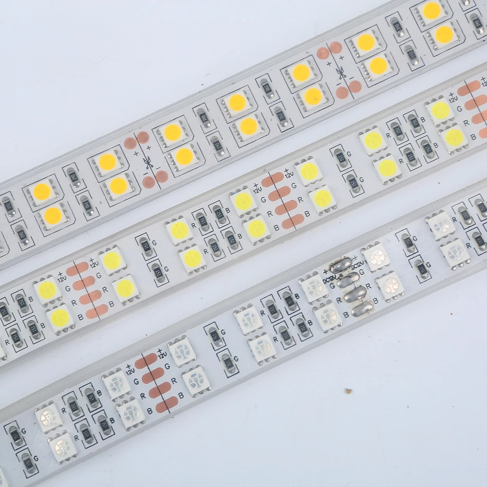 Светодиодная лента XUNATA 24 В постоянного тока 12 5050 светодиодов/м SMD 600 RGB двухрядная