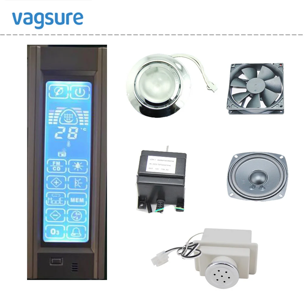 full LCD display touch screen shower panel for hi fi FM radio/freehand