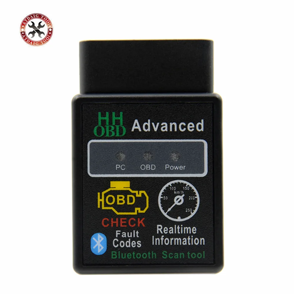 Дизайн HH OBD Advanced MINI ELM327 v2.1 черный Bluetooth OBD2 автомобильный беспроводной адаптер сканер инструмент